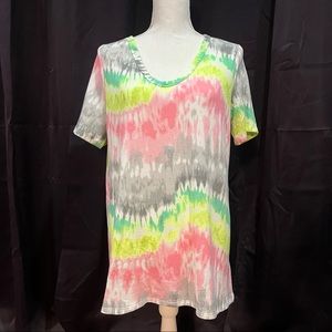 BiBi neon colors tie dye top Sz M